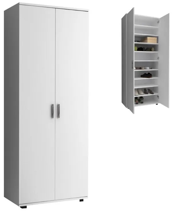 Ντουλάπα ρούχων - παπουτσοθήκη Eric Megapap δίφυλλη χρώμα λευκό 76x36x187εκ.-GP028-0116,1