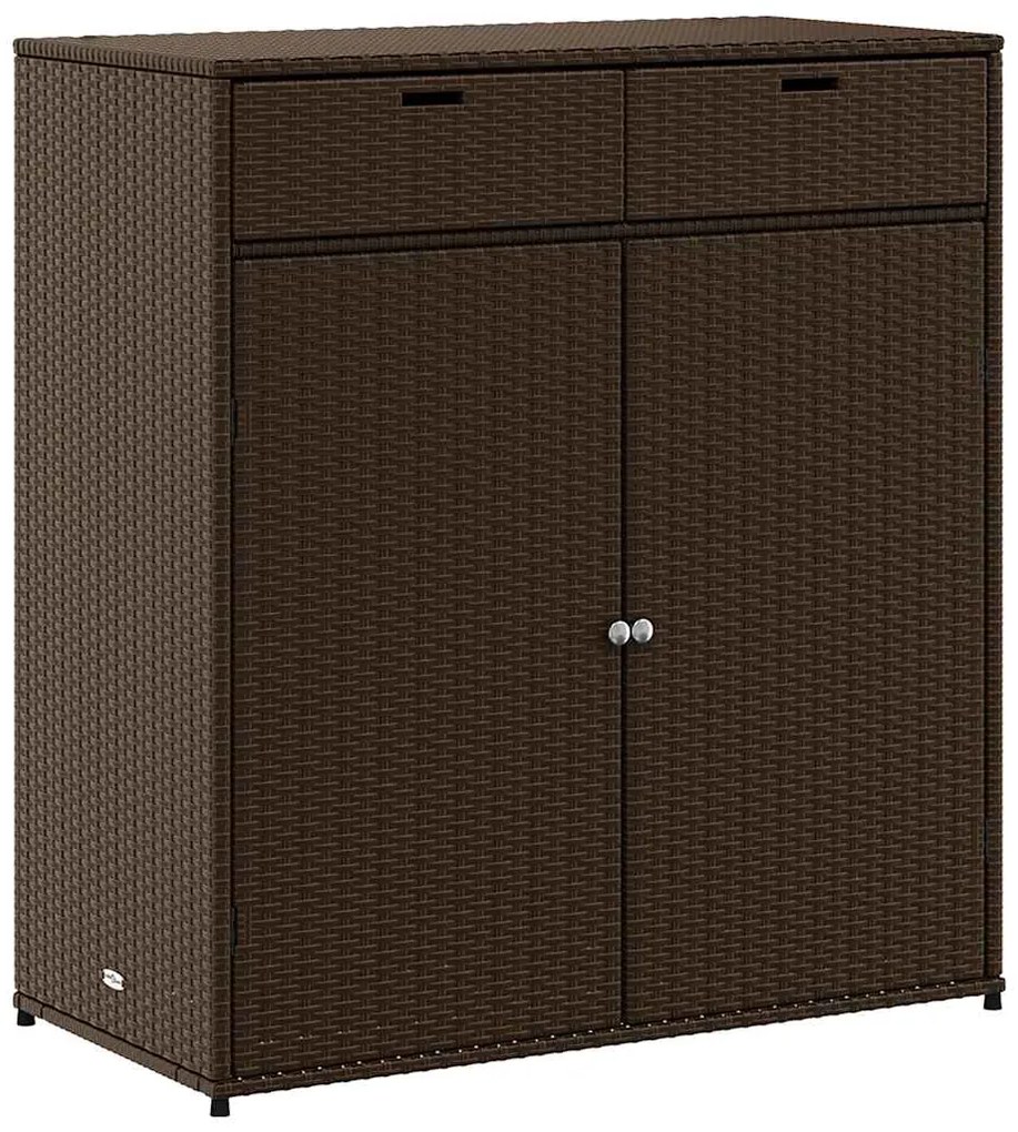 vidaXL Ντουλάπι Αποθήκευσης Κήπου Καφέ 105x55x113 εκ. Συνθετικό Ρατάν