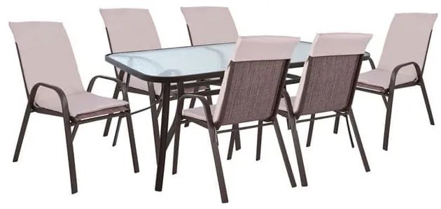 Τραπεζαρία Σετ 7Τμχ 160X90 HM10571.02 Brown Six Seater