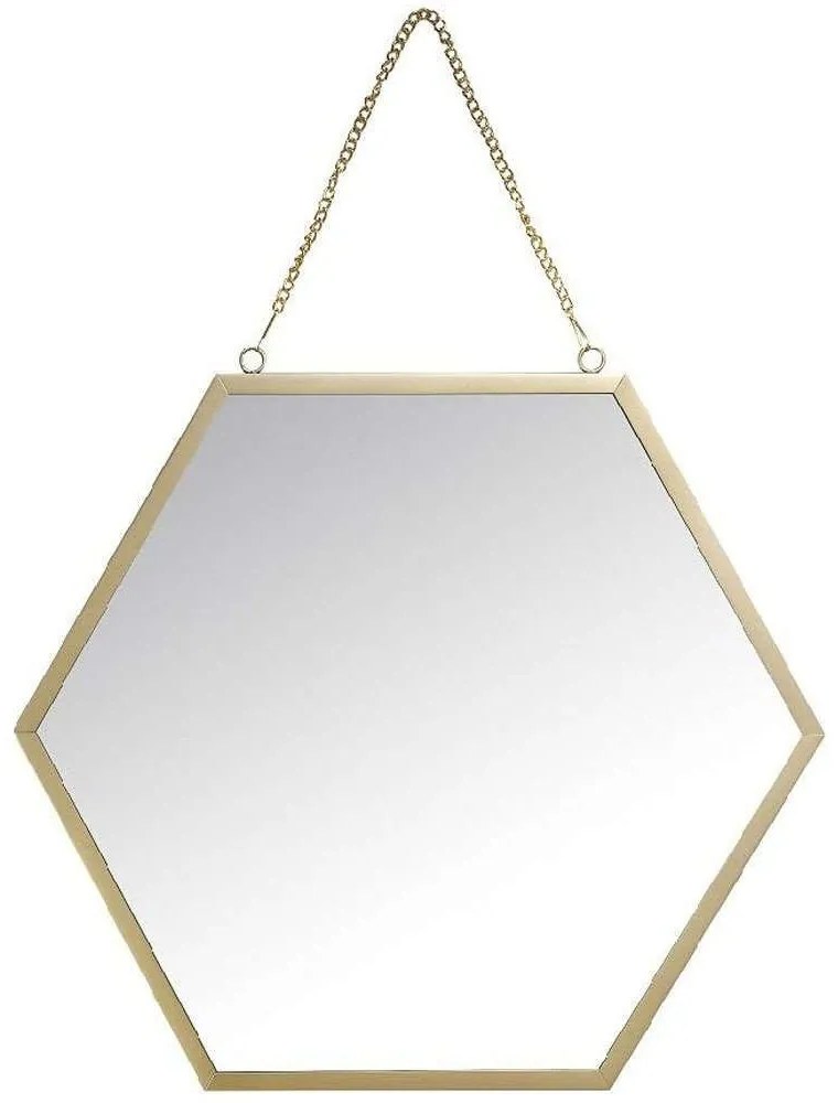 Καθρέπτης Τοίχου FAM628 34,5x30,5cm Gold Espiel Metal, Glass
