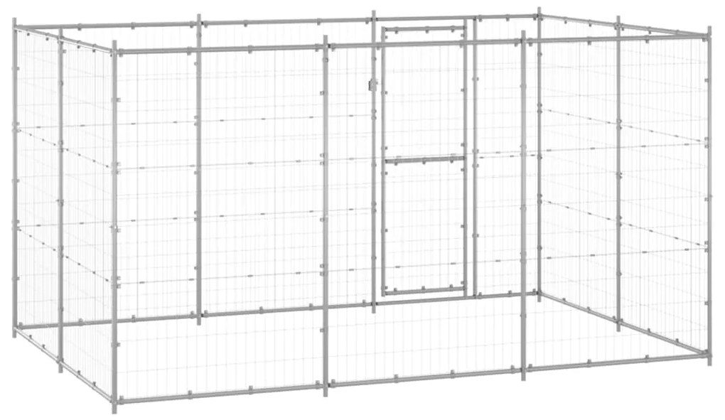 vidaXL Κλουβί Σκύλου Εξωτερικού Χώρου 7,26 μ² από Γαλβανισμένο Χάλυβα