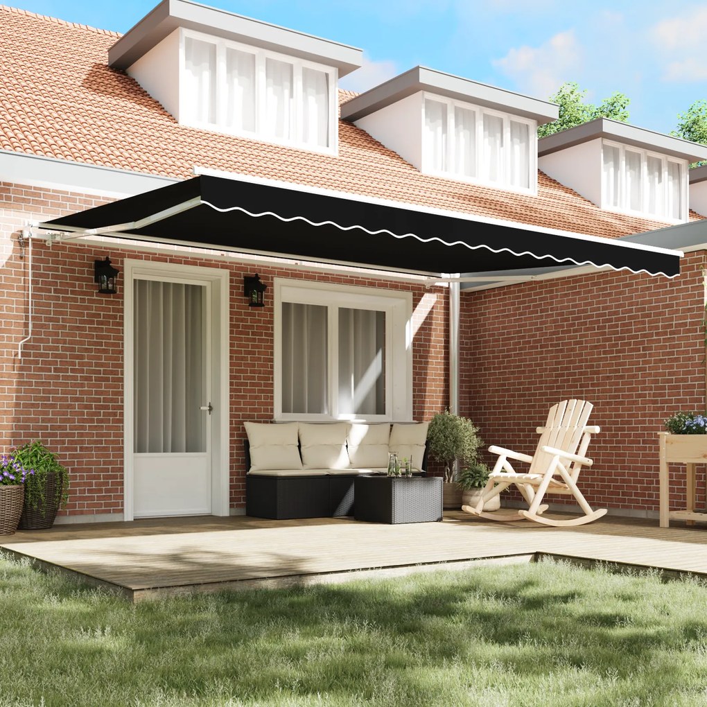 vidaXL Αυτόματη Αναδιπλούμενη Τέντα Μαύρη 450x350 cm