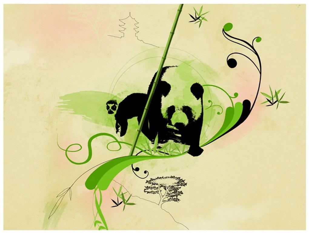 Φωτοταπετσαρία - Giant panda in bamboo forest 250x193