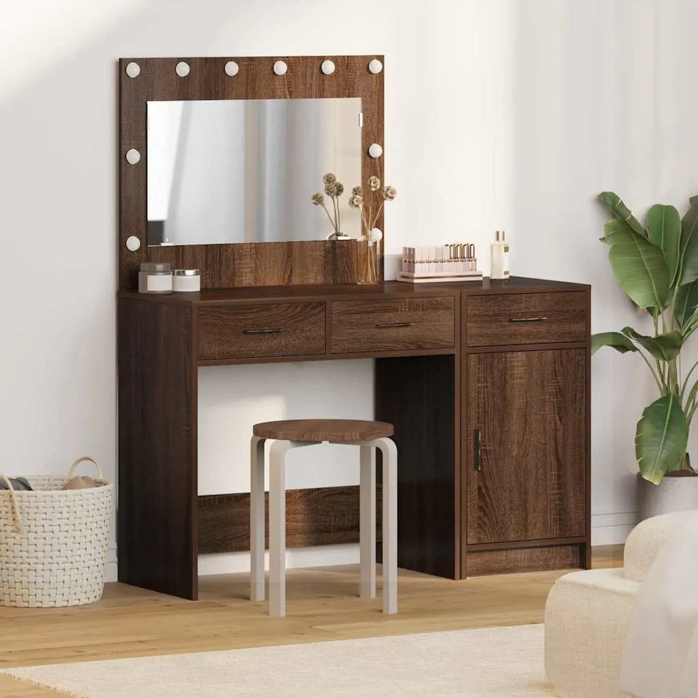 vidaXL Τραπέζι περιποίησης με συρτάρι 2 pcs Καφέ 40 x 41 x 75 εκ
