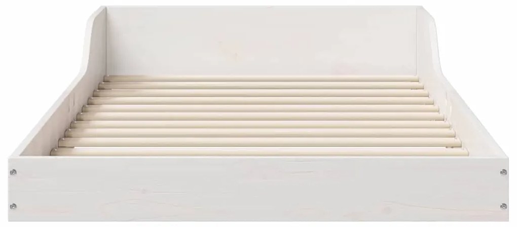 vidaXL Σκελετός Κρεβατιού Λευκό 90 x 210 cm Μασίφ ξύλο πεύκου