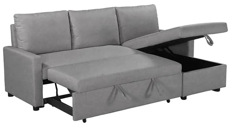 Γωνιακός αναστρέψιμος καναπές κρεβάτι Infuse pakoworld με αποθηκευτικό χώρο γκρι ύφασμα 203x130x88εκ
