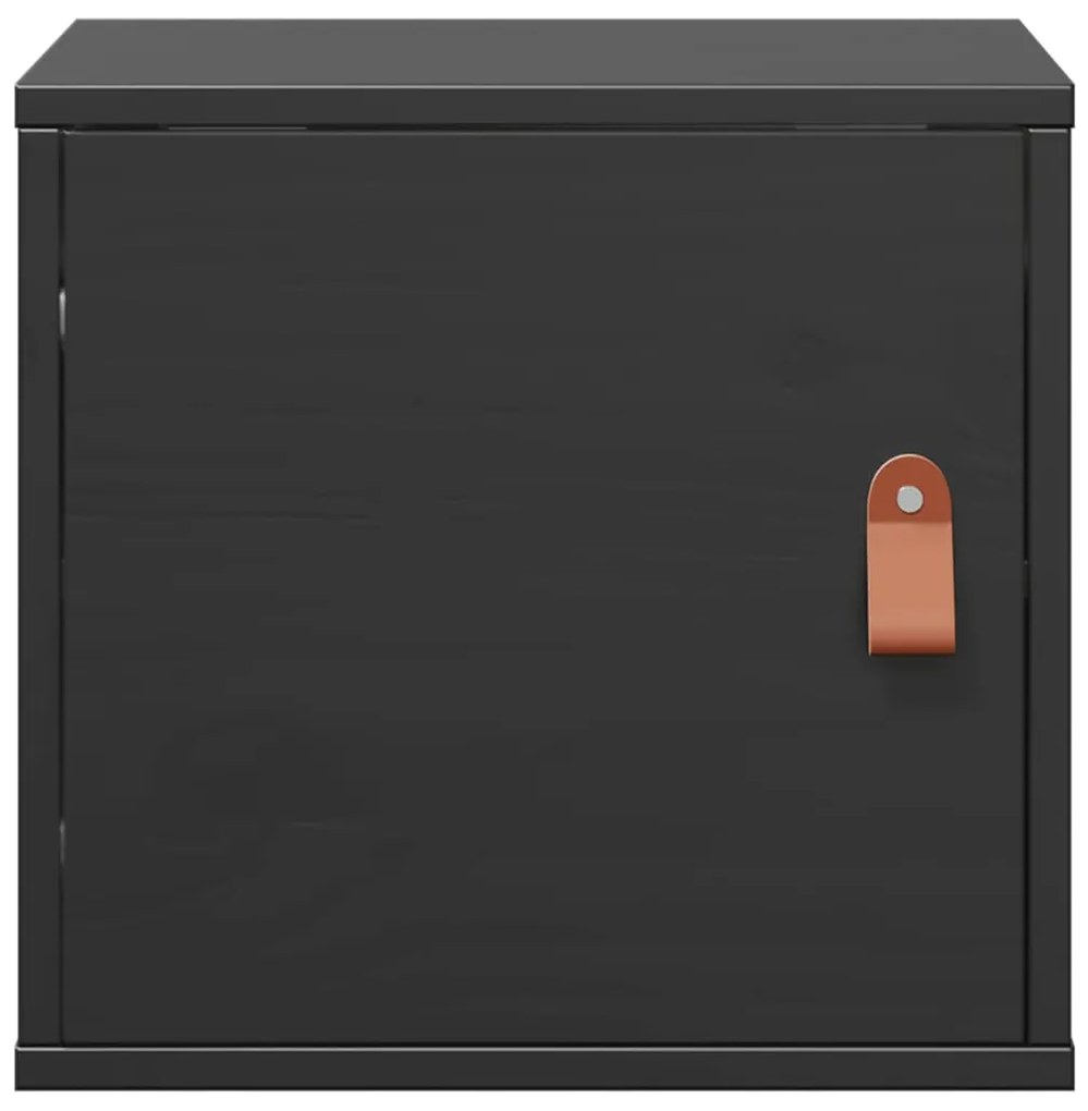 vidaXL Ντουλάπι Τοίχου Μαύρο 31,5x30x30 εκ. από Μασίφ Ξύλο Πεύκου