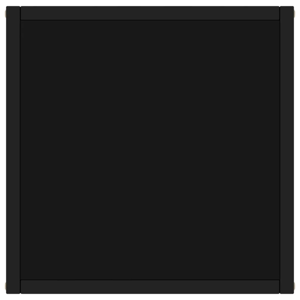 Τραπεζάκι Σαλονιού Μαύρο 40 x 40 x 50 εκ. με Μαύρο Γυαλί - Μαύρο
