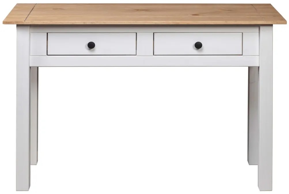 vidaXL Κονσόλα Τραπ. Λευκό 110x40x72 εκ Μασίφ Ξύλο Πεύκου Σειρά Panama