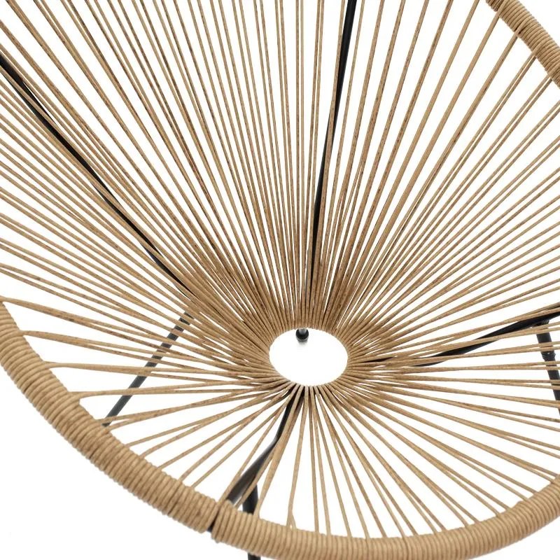 Καρέκλα - Πολυθρόνα κήπου Acapulco μαύρο μέταλλο - pe rattan σε φυσική απόχρωση 71x76x85 εκ. 71x78x85 εκ.