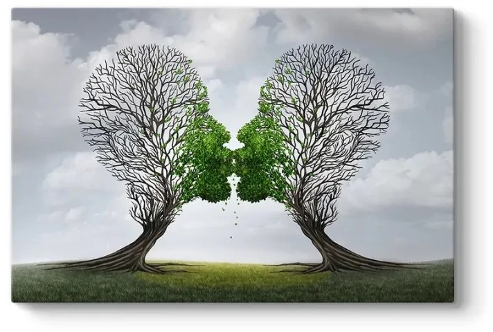 ΠΙΝΑΚΑΣ ΣΕ ΚΑΜΒΑ "TREES GROWING WITH LOVE" MEGAPAP ΨΗΦΙΑΚΗΣ ΕΚΤΥΠΩΣΗΣ 100X70X3ΕΚ.