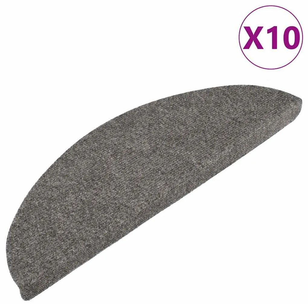 vidaXL Πατάκια Σκάλας Αυτοκόλλητα 10 τεμ. Γκρι 56 x 17 x 3 εκ.