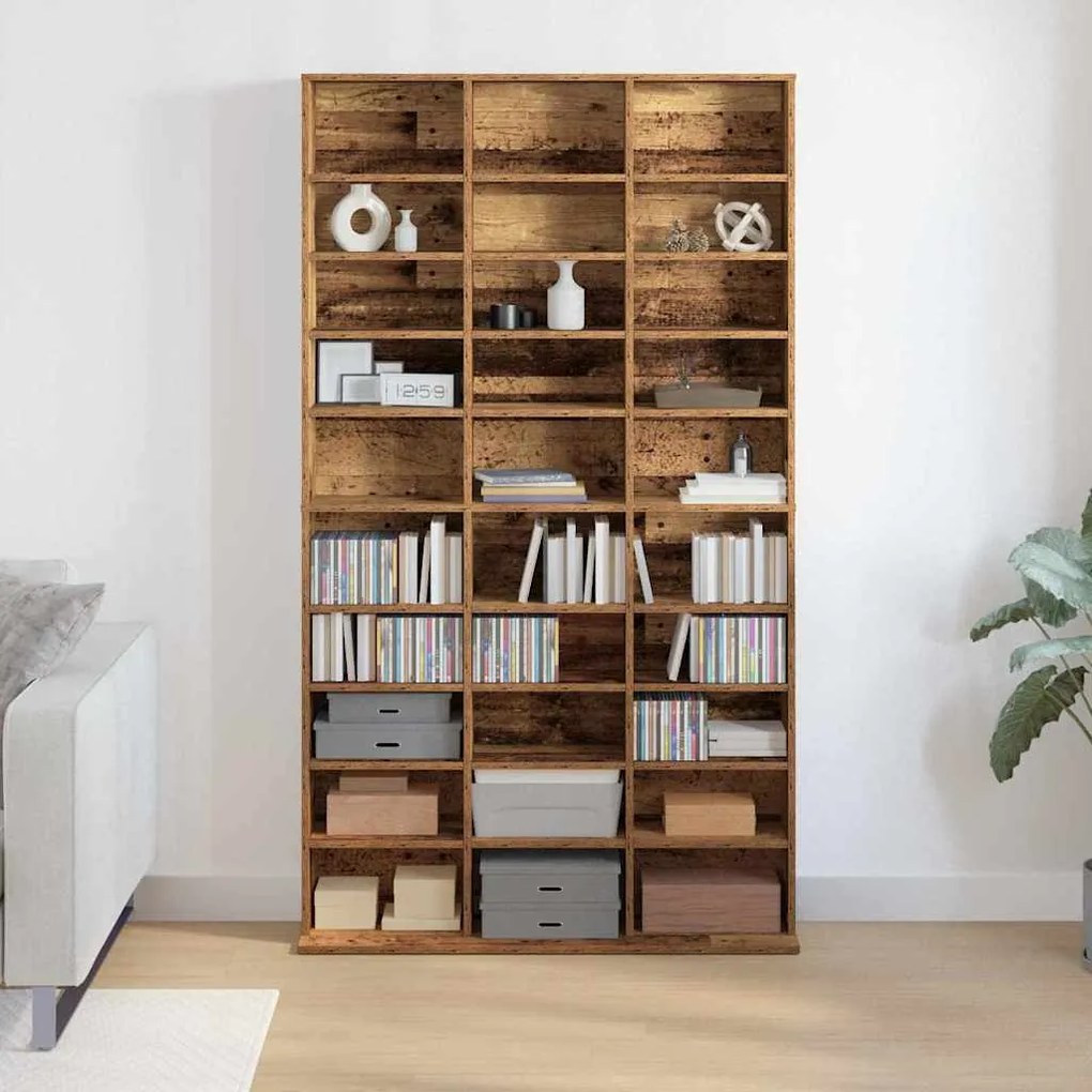 vidaXL Ντουλάπι CD Παλαιό ξύλο 101 x 23 x 177.5 εκ Επεξεργασμένο ξύλο