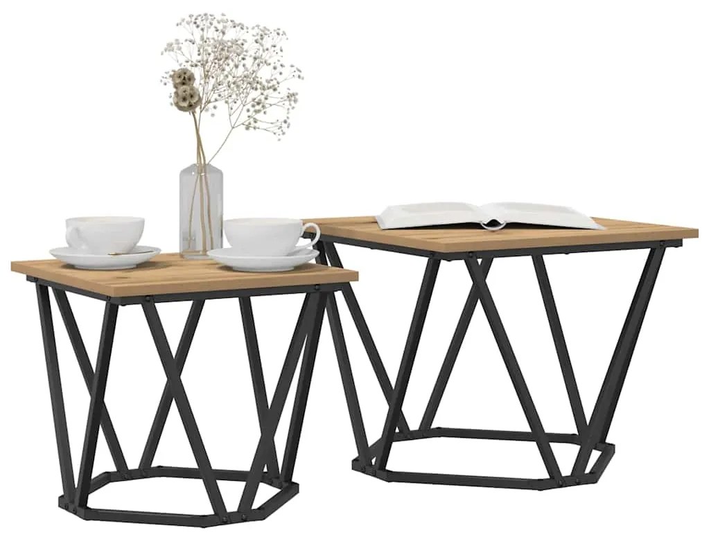 vidaXL Σετ βοηθητικά τραπεζάκια 2 pcs artisan δρυς 50 x 50 x 40 cm