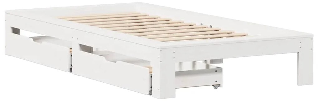 vidaXL Σκελετός Κρεβ. Χωρίς Στρώμα Λευκό 75x190 εκ Μασίφ Πεύκο