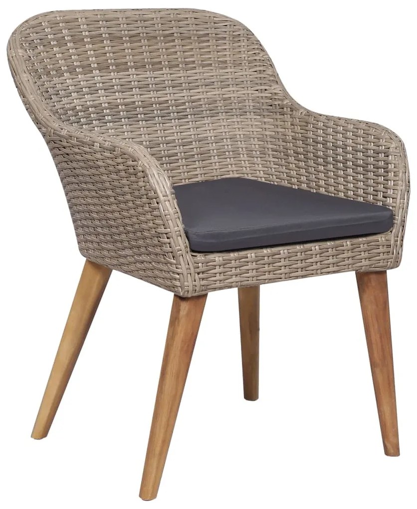 vidaXL Σετ Τραπεζαρίας Κήπου 7 Τεμαχίων Καφέ από Συνθετικό Ρατάν