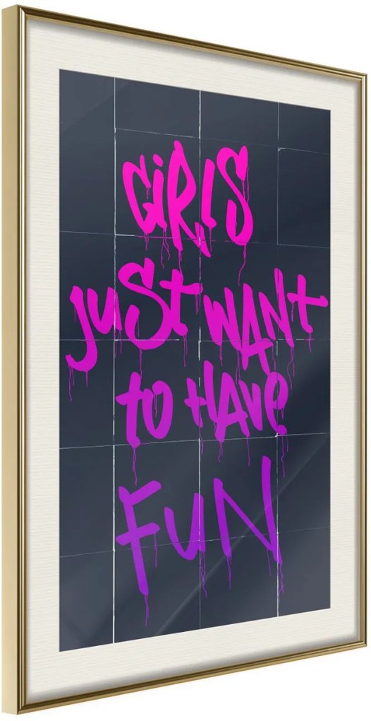 Αφίσα - What Girls Want - 20x30 - Χρυσό - Με πασπαρτού