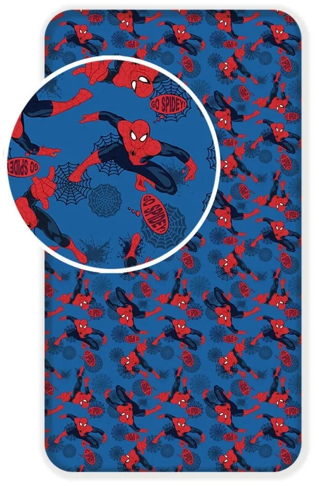 Borea Σεντόνι Βαμβακερό Spiderman Μονό Με Λάστιχο 90 x 200 cm + 25 cm Μπλε