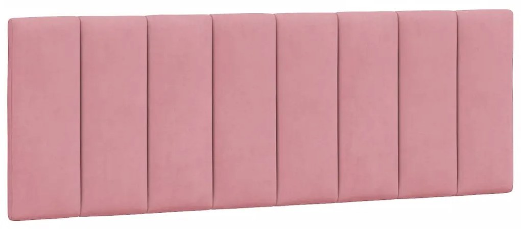 Κρεβάτι με Στρώμα Ροζ 140x190 εκ. Βελούδινο 3208597