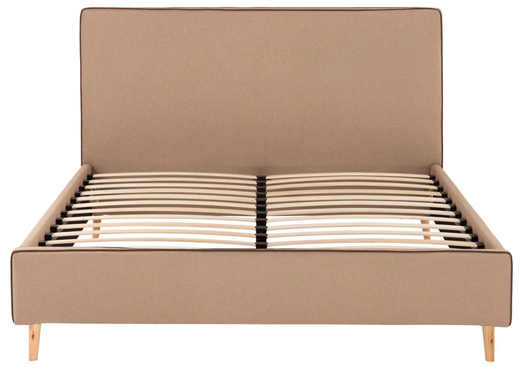 ΚΡΕΒΑΤΙ ΜΕ ΣΤΡΩΜΑ INDRA HM21280.02 ΜΠΕΖ ΥΦΑΣΜΑ--ΓΙΑ 160x200εκ