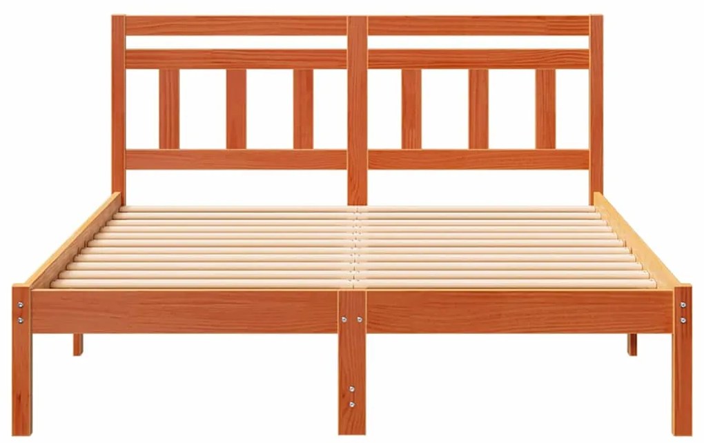 vidaXL Σκελετός Κρεβατιού Καφέ 120 x 190 cm Στερεά ξυλεία πεύκου