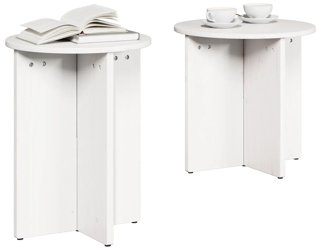 vidaXL Σετ Τραπεζιού Για Καφέ 2 pcs Λευκό 41.5 x 41.5 x 41 εκ.