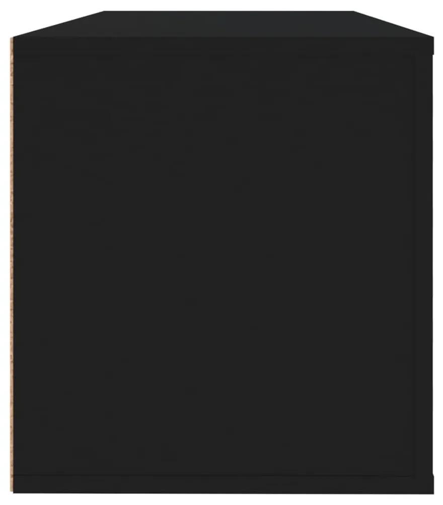 Παπουτσοθήκη Επιτοίχια Μαύρη 100x35x38εκ από Επεξεργασμένο Ξύλο - Μαύρο