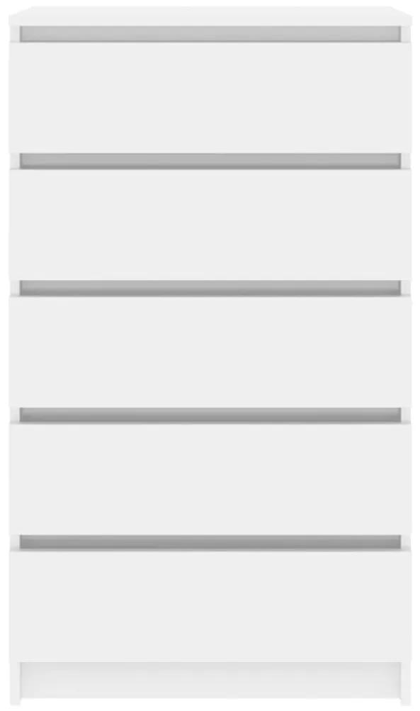 Έπιπλο Συρταριών Γυαλ. Λευκό 60x36x103 εκ. Επεξεργασμένο Ξύλο - Λευκό