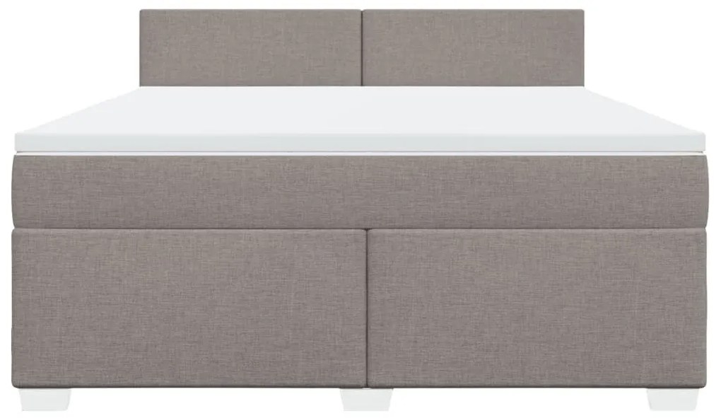 Κρεβάτι Boxspring με Στρώμα Taupe 180x200 εκ. Υφασμάτινο - Μπεζ-Γκρι