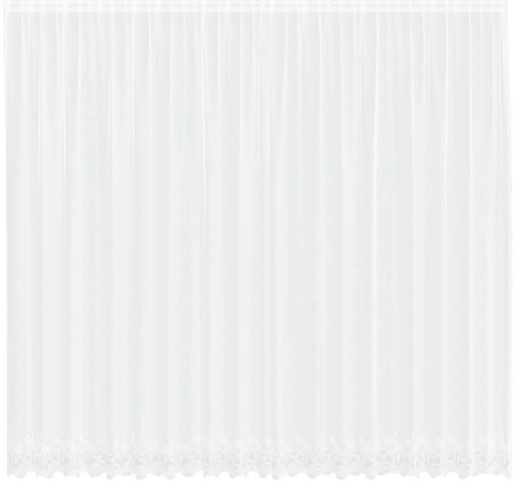 vidaXL Κουρτίνα Δαντέλας με κουρτίνες Floral Λευκό 500 x 260 εκ. Πολυεστέρας