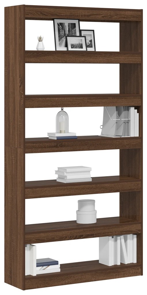 vidaXL Βιβλιοθήκη Καφέ 100 x 30 x 198 εκ. Επεξεργασμένο ξύλο