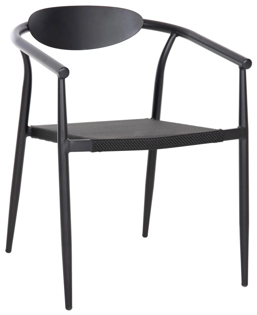 Καρέκλα - Πολυθρόνα SERLY C6052.02 Μαύρη Αλουμινίου με Μαύρο Textiline 56x61x74,5Yεκ 56x61x74.5 εκ.