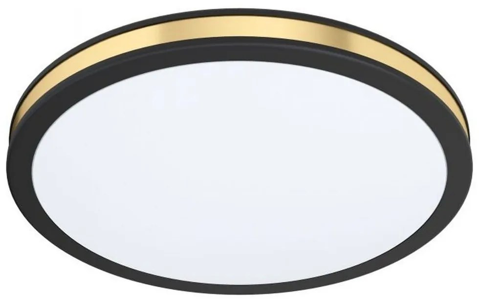 Φωτιστικό Οροφής-Πλαφονιέρα Led Pescaito 99406 Ø280 3000K Black-Gold Eglo Metal, Plastic