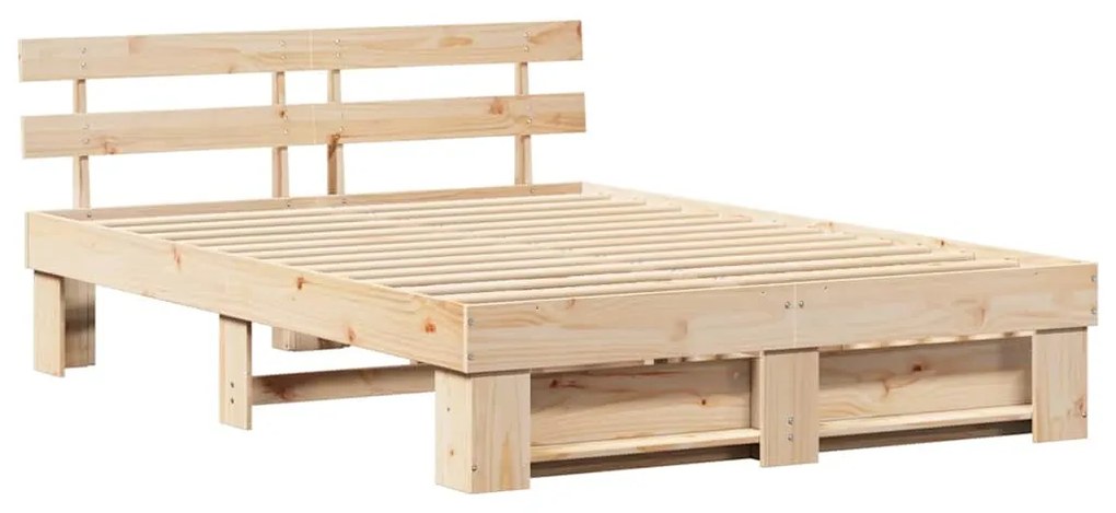 vidaXL Σκελετός Κρεβατιού Καφέ 160 x 200 cm Μασίφ ξύλο πεύκου