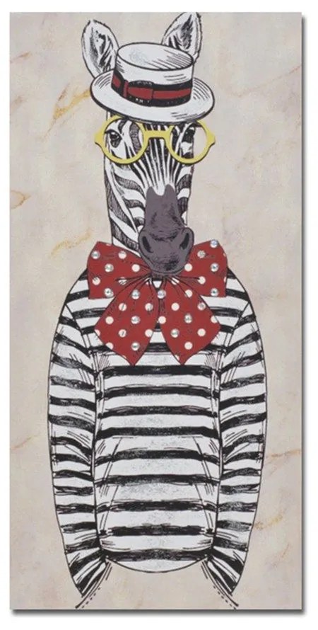 Πίνακας Σε Καμβά Mr. Zebra 016255 30x60xH1,8cm Multi Κάθετοι Wood, Canvas