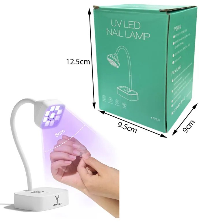 Mini Led Φορητή Λάμπα Πολυμερισμού με Οθόνη &amp; Αισθητήρα 27W LCH-019 - Mini desk LED UV lamp