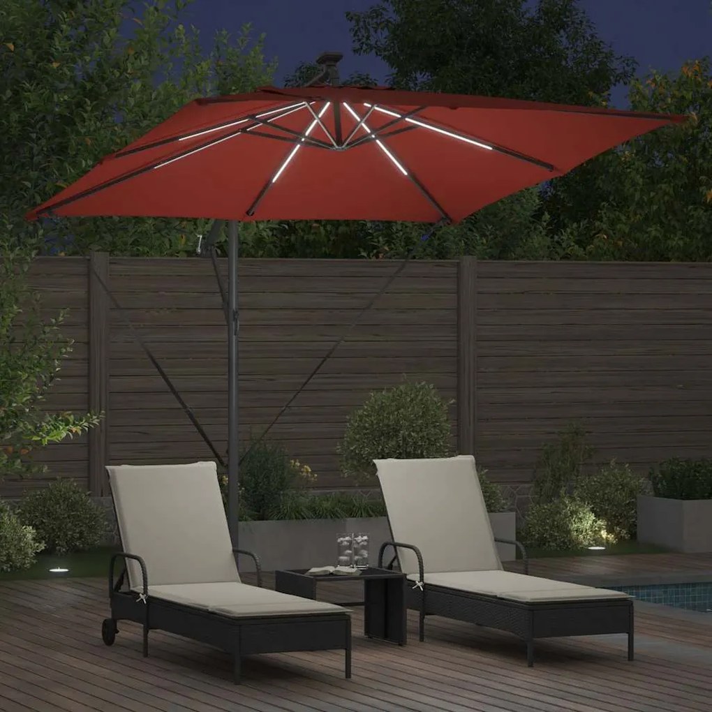 vidaXL Ομπρέλα Cantilever Banana Τερακότα 249 x 249 x 250 εκ.