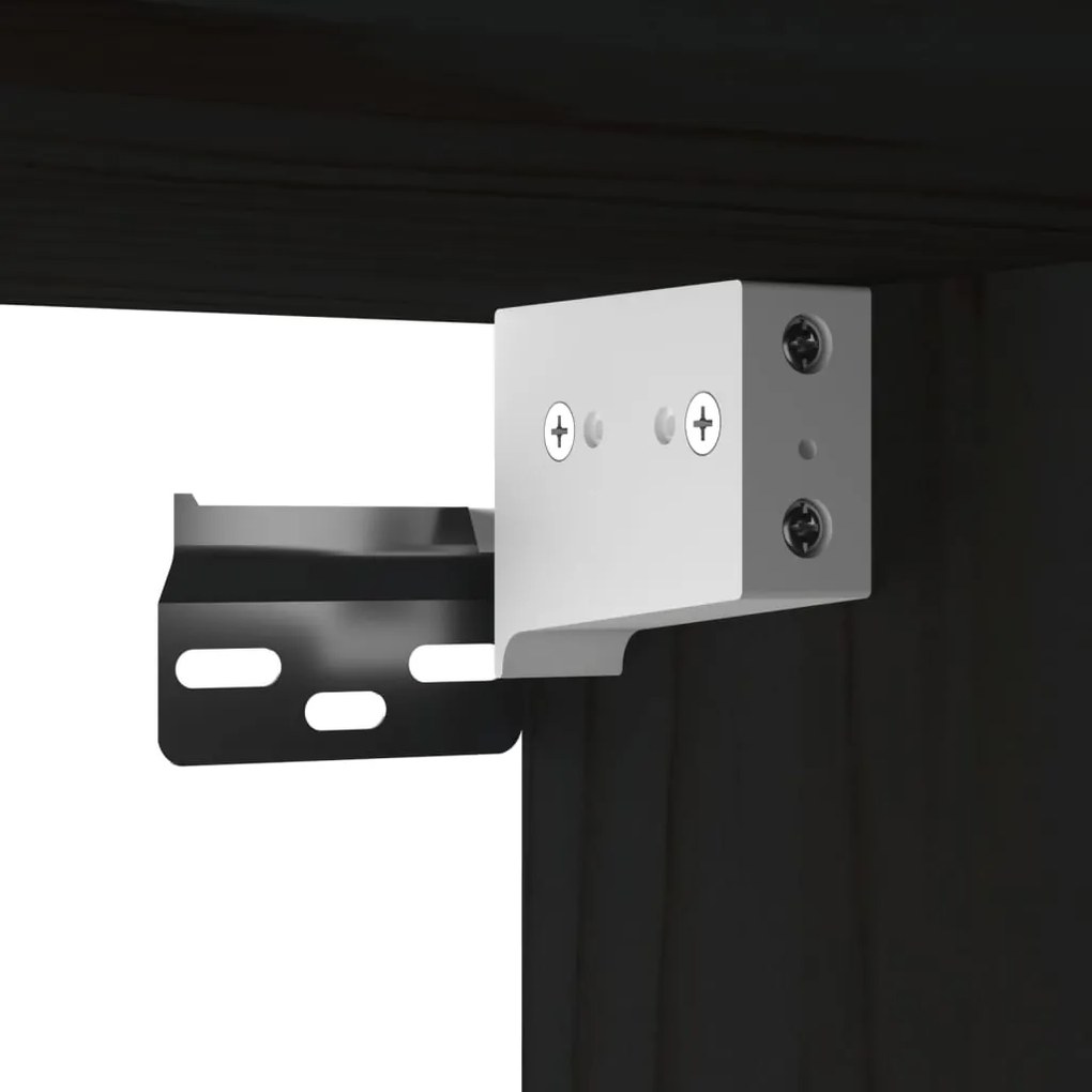 vidaXL Ντουλάπι Τοίχου Μαύρο 60x30x35 εκ. από Μασίφ Ξύλο Πεύκου