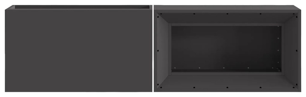 vidaXL Μαντεμένια Φωτιά με Αποθήκη Ξύλων Μαύρη 160x45x35 εκ. Ατσάλι