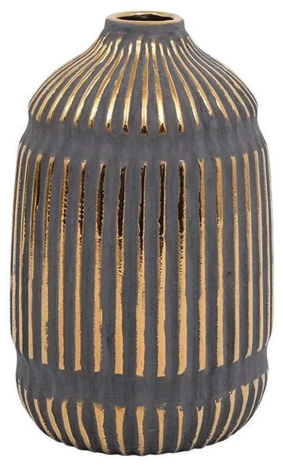 Βάζο 023-223-101 14x14x23cm Gold-Grey Ceramic