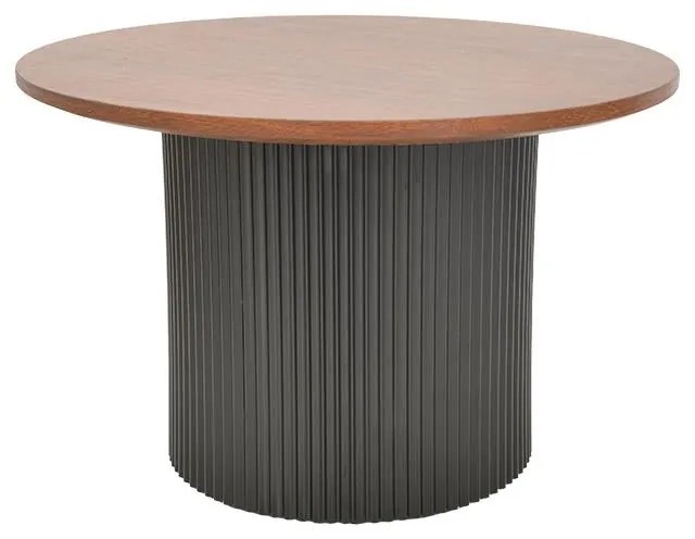 Tραπέζια σαλονιού Dovel mdf σετ 2τεμ. καρυδί-μαύρο 70x70x45 εκ.