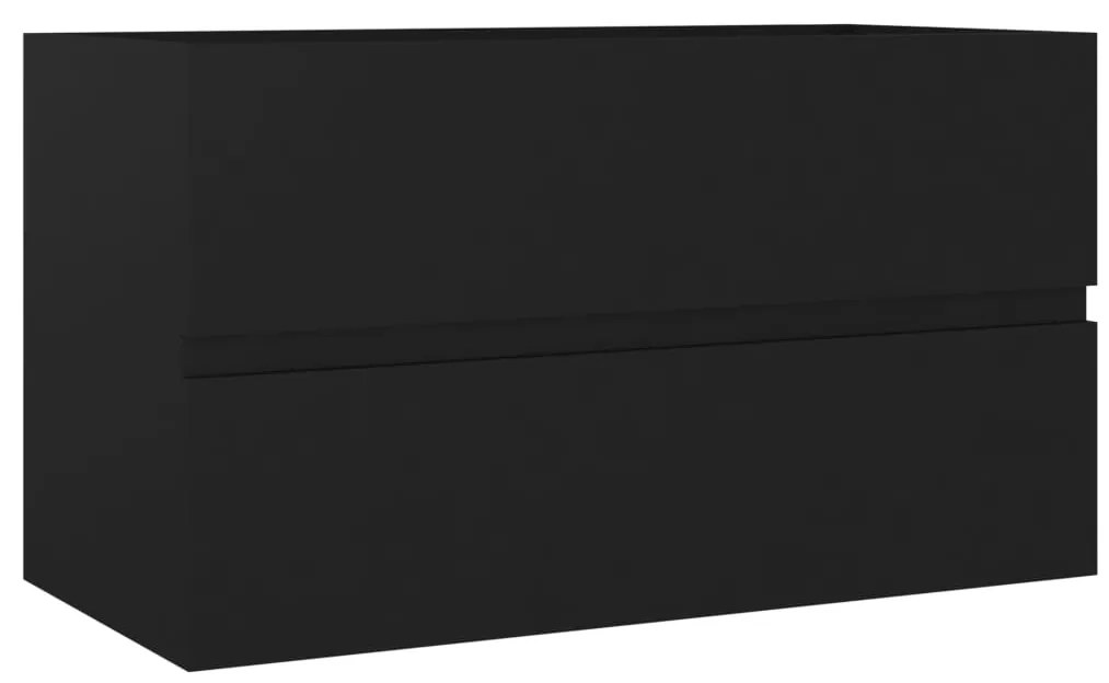 vidaXL Ντουλάπι Νιπτήρα Μαύρο 80 x 38,5 x 45 εκ. από Μοριοσανίδα