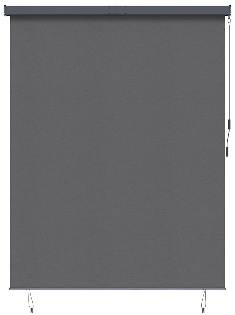 vidaXL Εξωτερικό ρολό Striped Χειροκίνητος Ανθρακί 220 x 250 cm ύφασμα