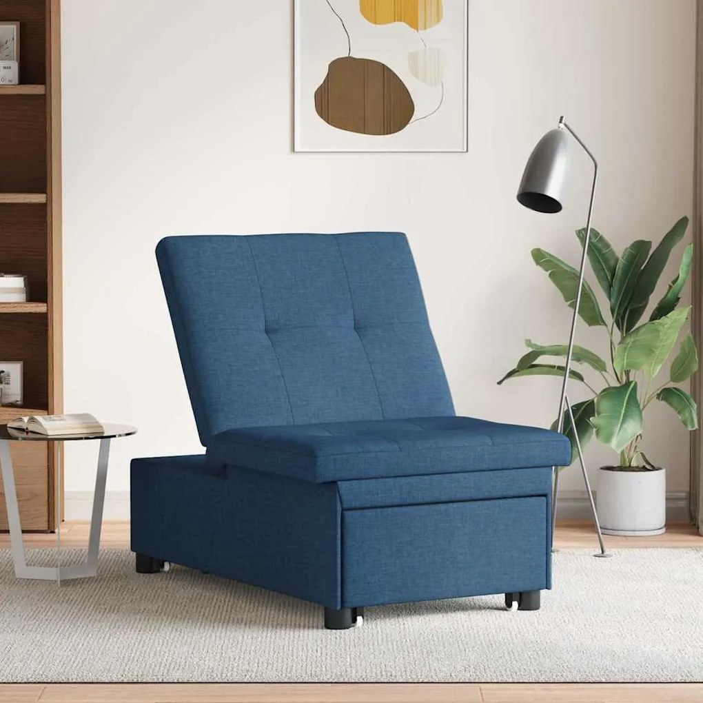 vidaXL Κρεβάτι καναπές Μπλε 194 x 67 x 37 εκ ύφασμα