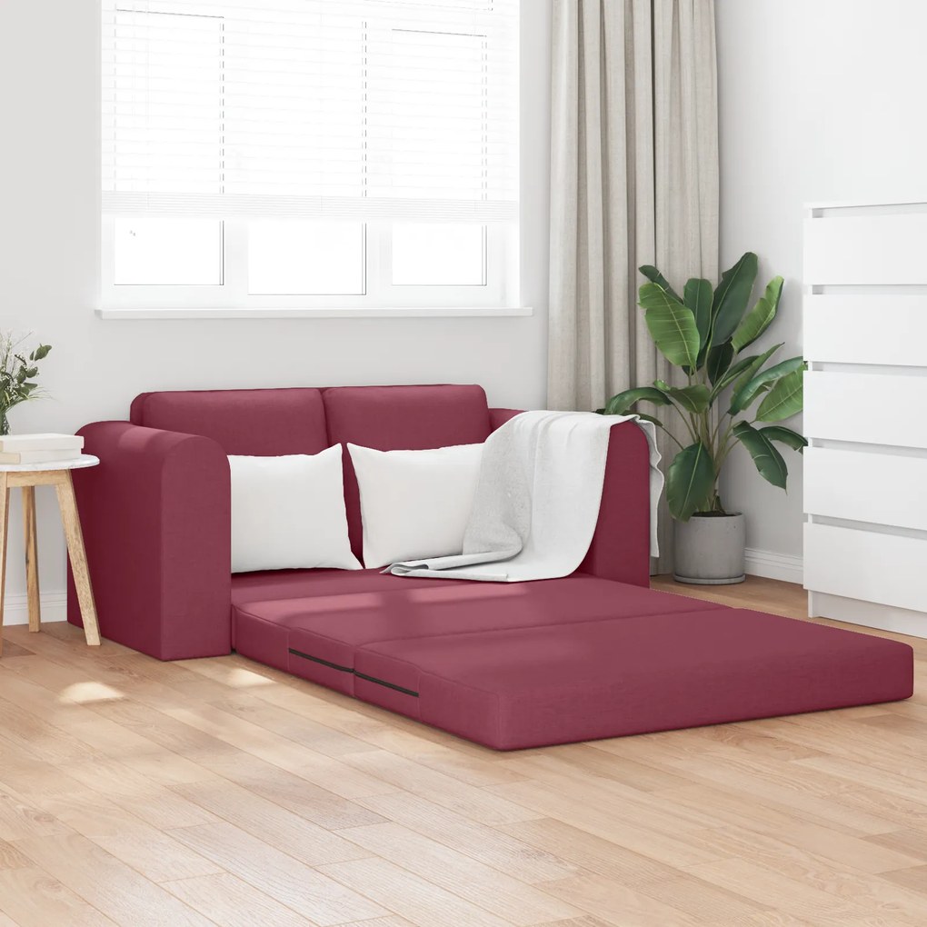 vidaXL Διθέσιος Καναπές 2-σε-1 Μπορντό 148x71x83 cm Ύφασμα
