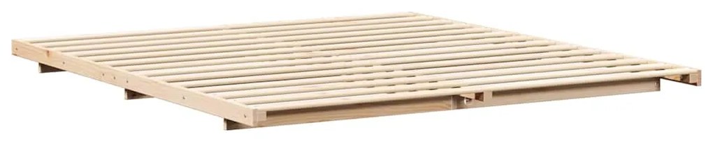 vidaXL Κρεβάτι δαπέδου Καφέ 180 x 210 cm Μασίφ ξύλο πεύκου