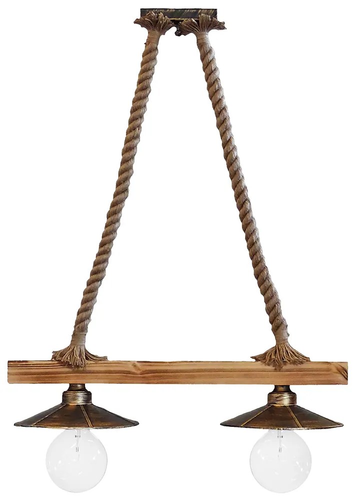 Φωτιστικό Οροφής Δίφωτο Heronia Petra 31-0879 Rope/Bronze