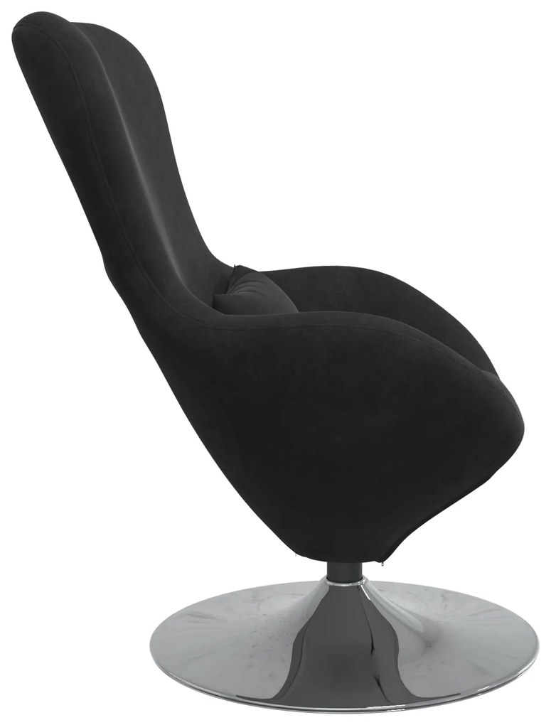 vidaXL Πολυθρόνα Αυγού Black Velvet