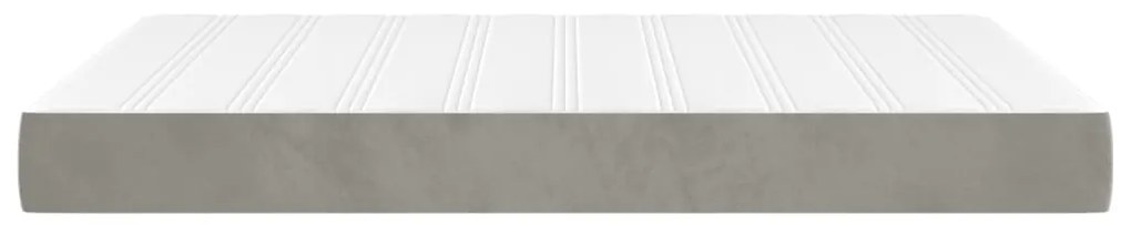 vidaXL Στρώμα με Pocket Springs Ανοιχτό Γκρι 140x200x20 εκ. Βελούδινο