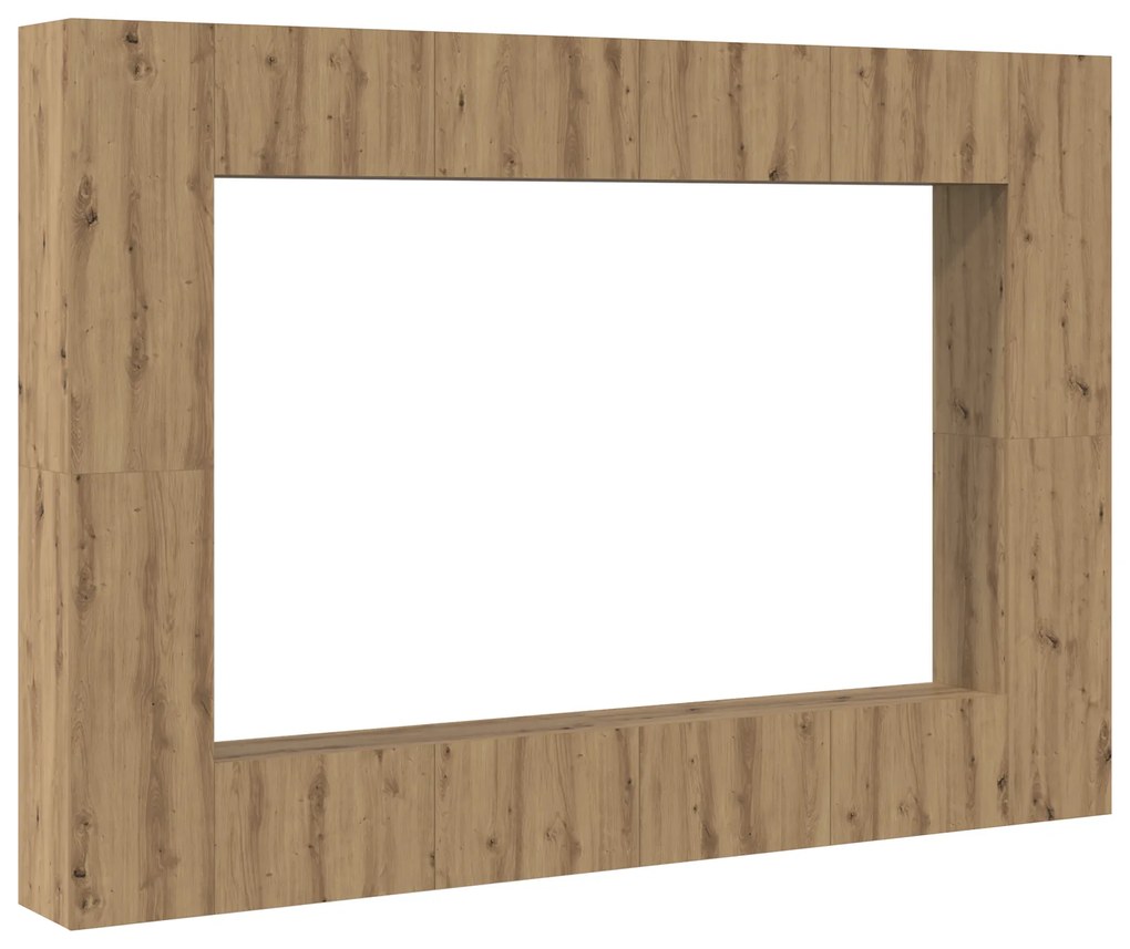 vidaXL Σετ επίπλου τηλεόρασης Επιτοίχιο 8 pcs artisan δρυς